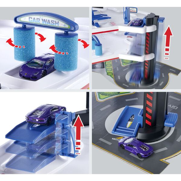 majoRETTE Garage Giocattolo con 5 Auto