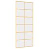 vidaXL Porta Scorrevole Dorata 90x205 Vetro Trasparente ESG Alluminio