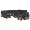 vidaXL Set Divano da Giardino 13 pz Grigio e Grigio Scuro polyrattan