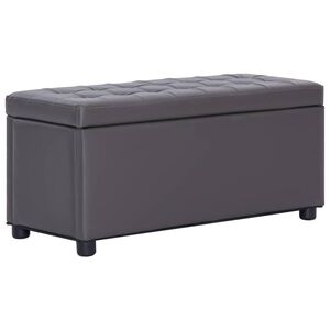 vidaXL Cassapanca 87,5 cm Grigia in Similpelle