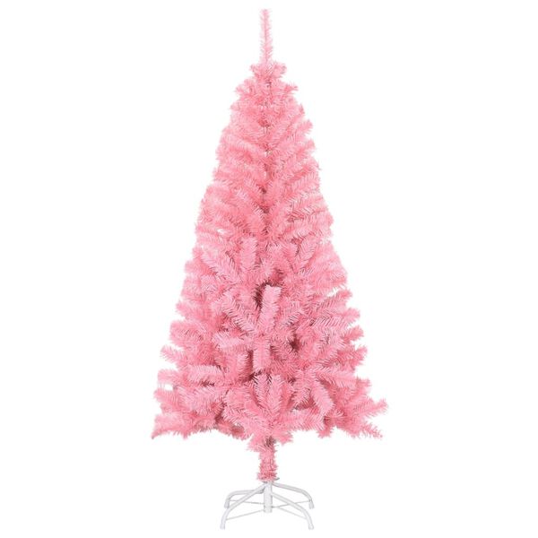 vidaXL Albero di Natale Artificiale Sottile con Base Rosa 150 cm PVC