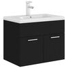 vidaXL Mobile con Lavabo Integrato Nero in Legno Multistrato
