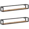 vidaXL Mensole a Muro 2 pz 120 cm in Legno di Mango Grezzo