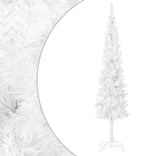 vidaXL Albero di Natale Sottile Bianco 210 cm