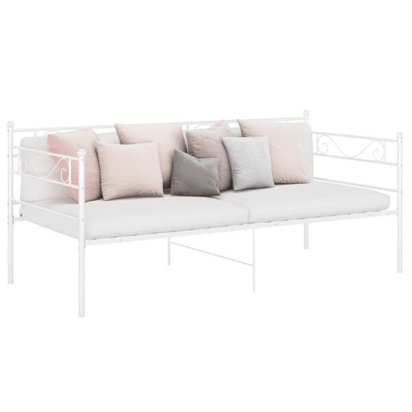 vidaXL Telaio Divano Letto Bianco in Metallo 90x200 cm