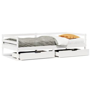 vidaXL Dormeuse con Cassetti Bianco 90x200 cm Legno Massello di Pino