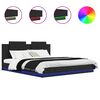 vidaXL Struttura letto con testata Rovere Nero 200 x 200 cm