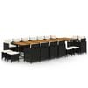 vidaXL Set da Pranzo da Giardino 19 pz con Cuscini in Polyrattan Nero