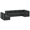 vidaXL Set Salotto da Giardino con Cuscini 7pz Nero Polyrattan