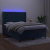 vidaXL Letto a Molle con Materasso e LED Blu Scuro 140x200 cm