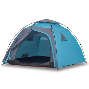 vidaXL Tenda a Cupola da Campeggio 4 Persone Blu a Rilascio Rapido