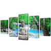 vidaXL 5 pz Set Stampa su Tela da Muro Buddha 200 x 100 cm