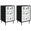 vidaXL Armadio da Notte HANAU 2 pz Rovere Nero 36 x 33 x 61 cm