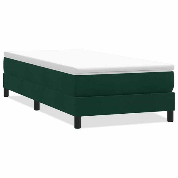 vidaXL Giroletto a Molle senza Materasso Verde Scuro 80x210 cm Velluto