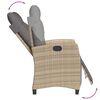 vidaXL Set Pranzo da Giardino 3 pz con Cuscini Beige Misto Polyrattan