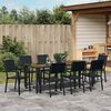 vidaXL Set da Pranzo per Giardino 9 pcs Nero