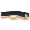 vidaXL Set Salotto Giardino 8 pz Cuscini Antracite Legno Massello Pino