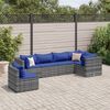 vidaXL Set Divani da Giardino 6 pz con Cuscini in Polyrattan Grigio