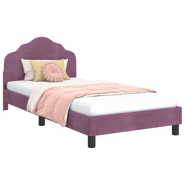 vidaXL Struttura letto bambini con testata Viola 90 x 200 cm Velluto