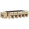 vidaXL Set da Pranzo da Giardino 15 pz con Cuscini Beige in Polyrattan