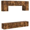 vidaXL Set mobile TV 4 pz Rovere fum&eacute; Legno ingegnerizzato
