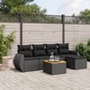 vidaXL Set Divano da Giardino 6 pz con Cuscini Nero in Polyrattan