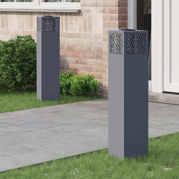 vidaXL Faro LED solare per sentieri 2 pcs Antracite