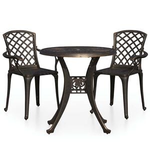 vidaXL Set da Bistrot 3 pz in Alluminio Pressofuso Bronzo