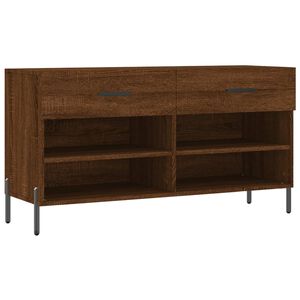 vidaXL Panca Porta Scarpe Rovere Marrone 102x35x55cm Legno Multistrato