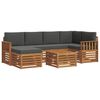 vidaXL Set divano sezionale con cuscino 7 pcs Naturale e Antracite