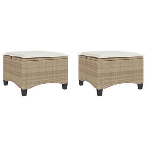vidaXL Sgabelli Giardino con Cuscini 4pz Beige 55x55x36 cm Polyrattan