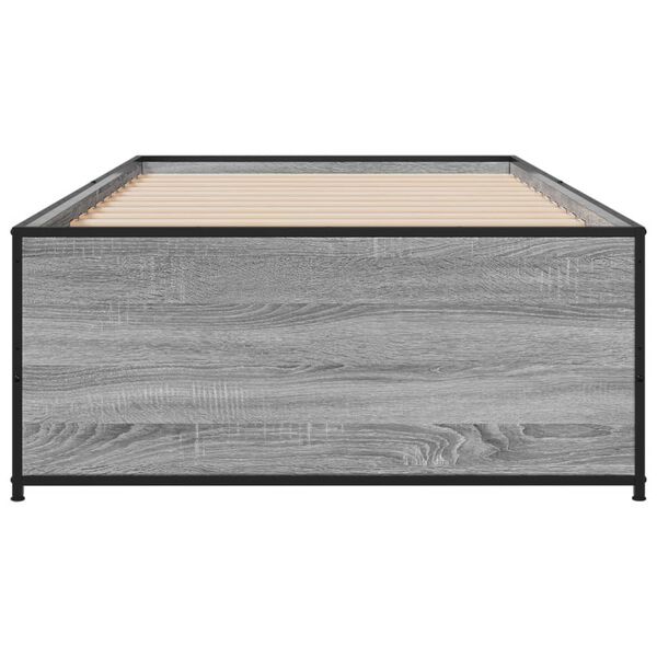 vidaXL Giroletto Grigio Sonoma 100x200 cm Legno Multistrato e Metallo