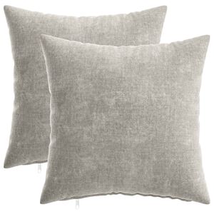 vidaXL Federa 2 pz HEERLEN Grigio Chiaro 40 x 40 cm Tessuto Chenille