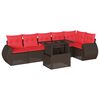 vidaXL Set Divani da Giardino 7 pz con Cuscini Marrone in Polyrattan