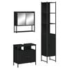vidaXL Set Mobili da Bagno 3 pz Nero in Legno Multistrato
