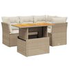 vidaXL Set Divano da Giardino 5 pz con Cuscini Beige in Polyrattan