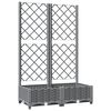 vidaXL Fioriera da Giardino e Graticcio Grigio Chiaro 80x40x121,5cm PP
