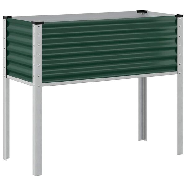 vidaXL Fioriera da giardino verde 100x45x90 cm in acciaio