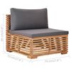 vidaXL Set Divani da Giardino 6 pz Cuscini Grigio Scuro Legno di Teak