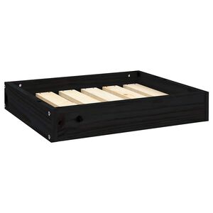 vidaXL Cuccia per Cani Nera 51,5x44x9 cm in Legno Massello di Pino