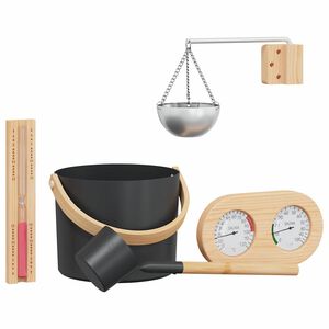 vidaXL Set di Accessori per Sauna 5 pcs Nero