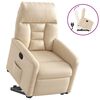 vidaXL Poltrona Alzapersona Reclinabile Beige in Tessuto Microfibra