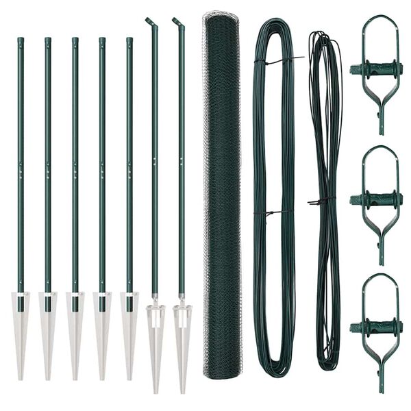 vidaXL Palo della recinzione Verde 10 x 1,6 m (maglia da 13 mm)