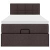 vidaXL Pouf Letto con Materasso Marrone Scuro 100x200 cm in Tessuto