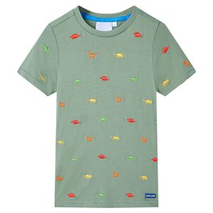vidaXL Maglietta da Bambino a Maniche Corte Cachi 116