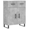vidaXL Credenza Grigio Cemento 69,5x34x180 cm in Legno Multistrato