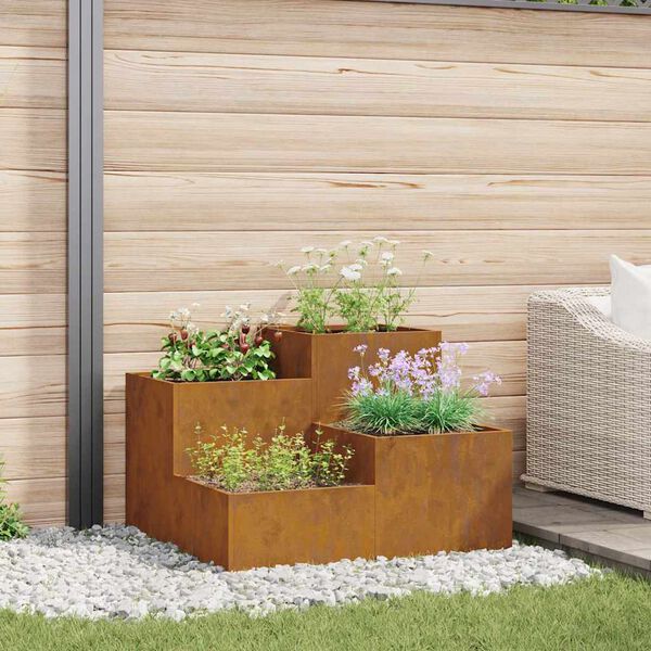 vidaXL Vaso da giardino Ruggine 100 x 100 x 60 cm acciaio corten