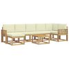 vidaXL Set di divani da esterno 8 pz Bianco e Crema Poliestere