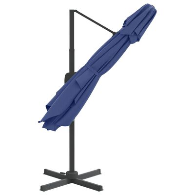 vidaXL Ombrellone a Sbalzo Doppio Piano Azzurro 400x300 cm