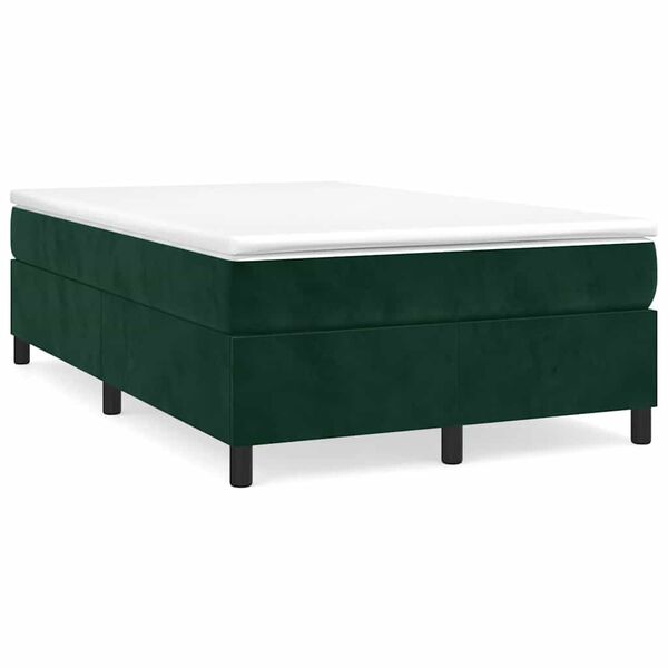 vidaXL Struttura Letto a Rete a Molle Verde Scuro 120x200 cm in Velluto